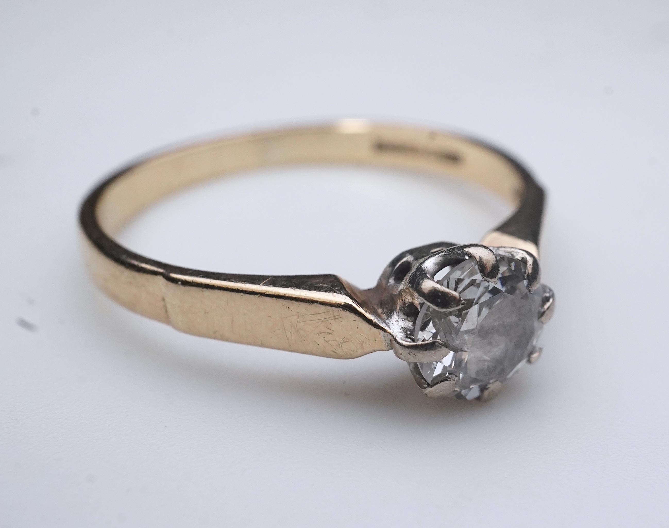 A solitaire diamond ring